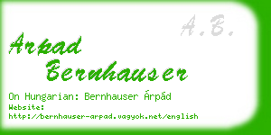 arpad bernhauser business card