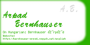 arpad bernhauser business card